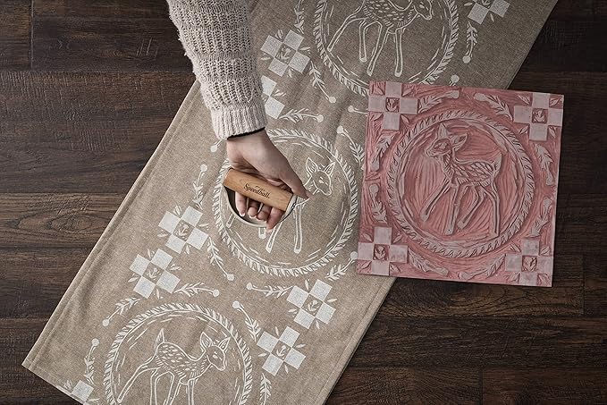 Speedball 11-3/4 in. x 11-3/4 in. Speedy-Carve Linocut Block - Premium Pink Rubber Linoleum Carving Blocks for Printmaking, Printing, and Stamp Making