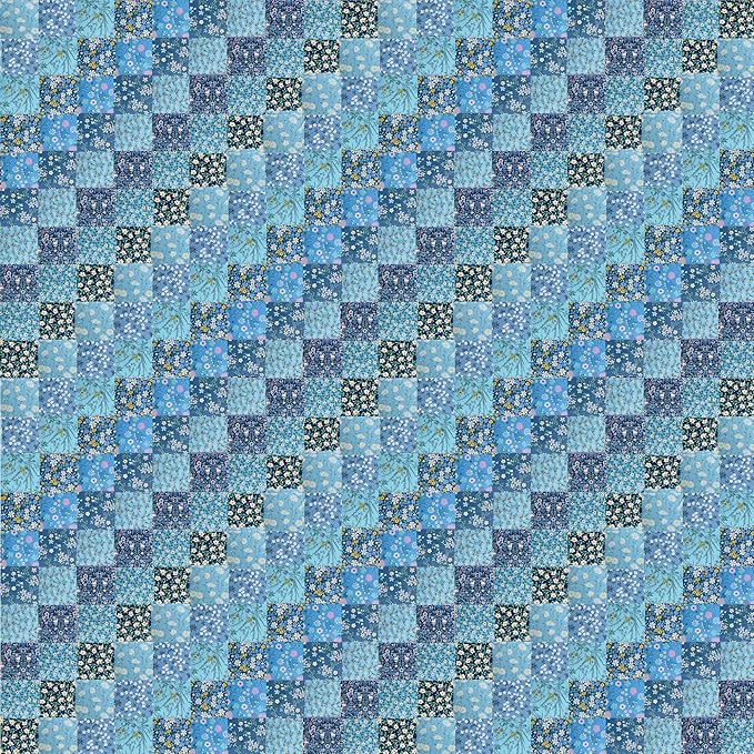 HANPATQUI 50PCS 8 x 8 inch Blue Printed 100% Cotton Fat Quarters Fabric for Sewing and Quilting Bundles Precut Fabric Square for DIY Craft Patchwork