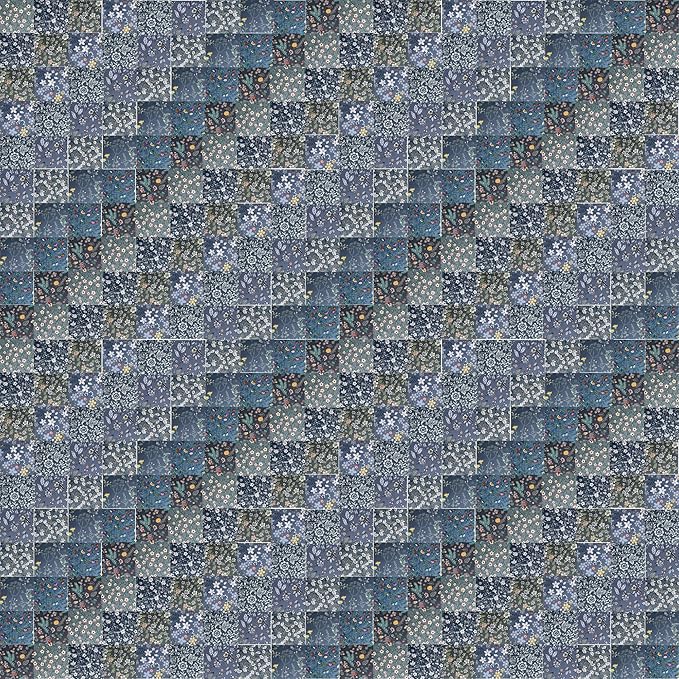 HANPATQUI 50PCS 5 x 5 inch Grey Printed 100% Cotton Fat Quarters Fabric for Sewing and Quilting Bundles Precut Fabric Square for DIY Craft Patchwork