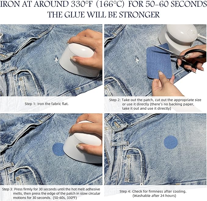 KING MOUNTAIN Iron-on Repair Patch 20 Pcs Pack,Denim Patches for Jeans Kit 3" by 4-1/4",100% Cotton Denim Iron-on Repair Patch, Jeans and Clothing Repair and Decoration Kit (Black)
