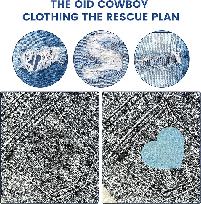 Denim Patches for Inside Jeans - Iron On Patches for Jeans - Jeans Patch for Repairing Pant Holes and Covering Imperfections, Large Size, 4 in. x 60 in.Blue