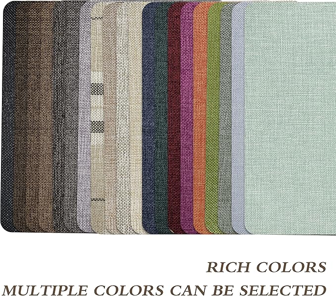 KING MOUNTAIN Coarse Linen Repair Patches, Self-Adhesive Linen Fabric Patches, 8X11 inch Extra Size, Multi Color, Can be Used for Linen Sofa Repair and Linen Clothes Repair(8" x 11",Light Green)