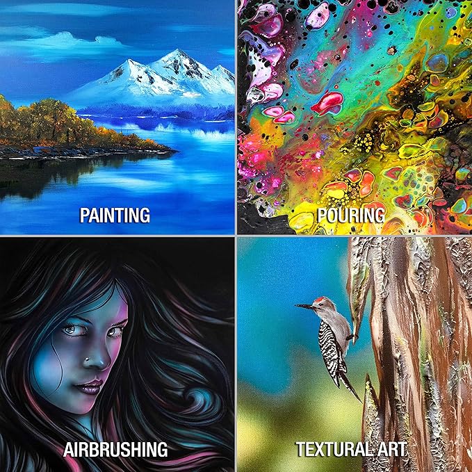 U.S. Art Supply 36 x 36 inch Stretched Canvas 12-Ounce Triple Primed, 3-Pack - Professional Artist Quality White Blank 3/4" Profile, 100% Cotton, Heavy-Weight Gesso - Acrylic Pouring, Oil Painting