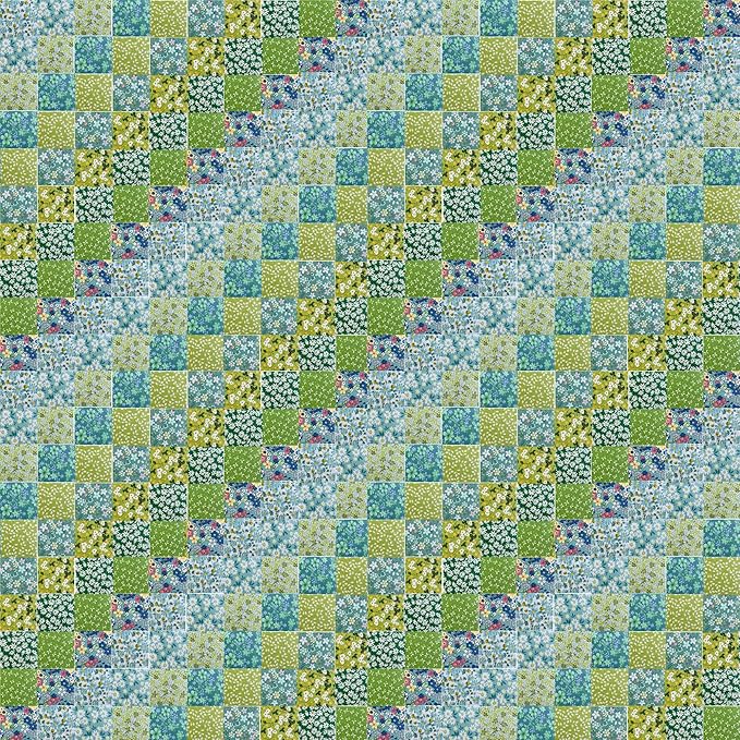 HANPATQUI 50PCS 12 x 12 inch Green Printed 100% Cotton Fat Quarters Fabric for Sewing and Quilting Bundles Precut Fabric Square for DIY Craft Patchwork