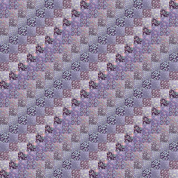 HANPATQUI 50PCS 10 x 10 inch Purple Printed 100% Cotton Fat Quarters Fabric for Sewing and Quilting Bundles Precut Fabric Square for DIY Craft Patchwork